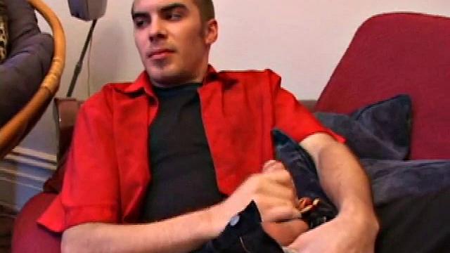 Jasper begins his solo jack off scene teasing us about doing something he never thought he would do. He jerks off for a while before he does that special thing. But when he does it, wow does this boy cum.