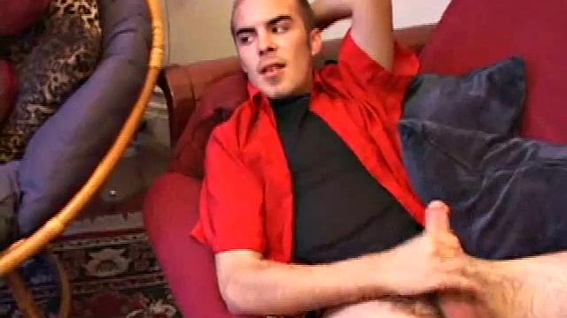 Jasper begins his solo jack off scene teasing us about doing something he never thought he would do. He jerks off for a while before he does that special thing. But when he does it, wow does this boy cum.