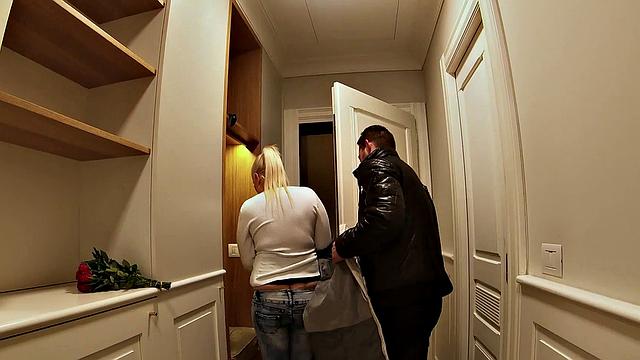 HUNT4K. Hot blonde with big hooters satisfies and gets paid