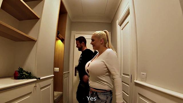 HUNT4K. Hot blonde with big hooters satisfies and gets paid