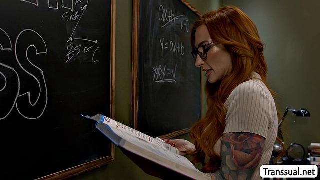 Two Trans Students Bang their Redhead Teacher