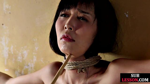 Submissive asian pleasing her master