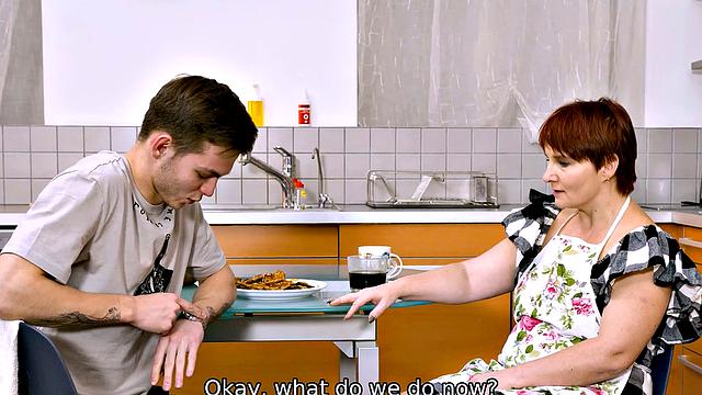 Redhead MILF Shame4K sucks and fucks before getting pounded in the kitchen