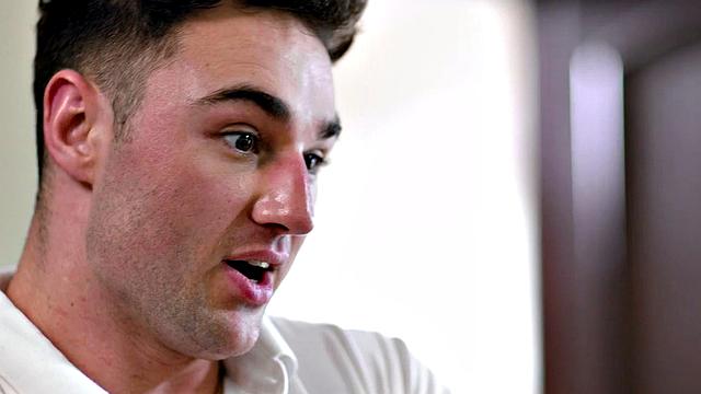 Handsome stud barebacks skinny twink at home