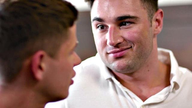 Handsome stud barebacks skinny twink at home