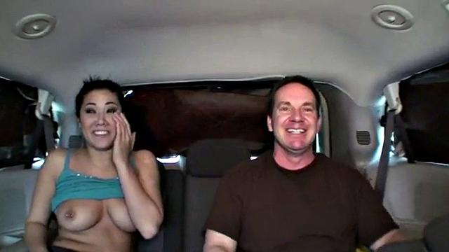 Busty pierced threesome whore