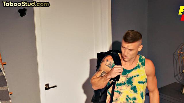 Handsome stud doggystyled by lover