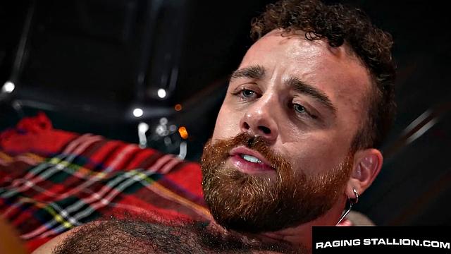 Beefy Hairy Dady Rails Muscly Jock In Parking - RagingStallion