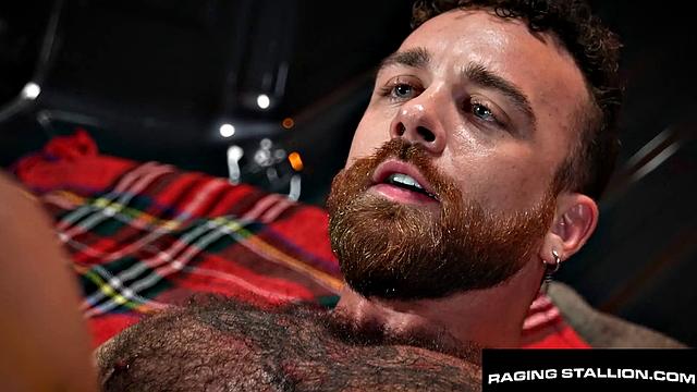 Beefy Hairy Dady Rails Muscly Jock In Parking - RagingStallion