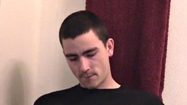 Dan grabs the lube and gets ready to jack off in the bathroom. After working up a boner he strokes his cock with determination, until it squirts fresh warm cum all over his belly and chest.