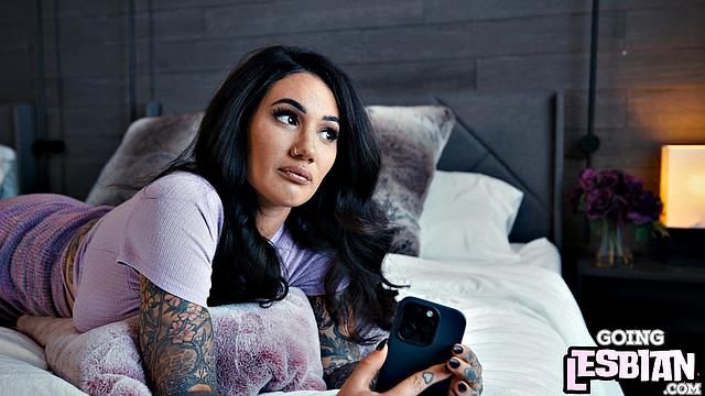 Oiled lesbo MILFs pleasuring each other