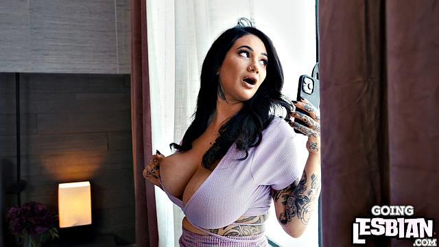 Oiled lesbo MILFs pleasuring each other