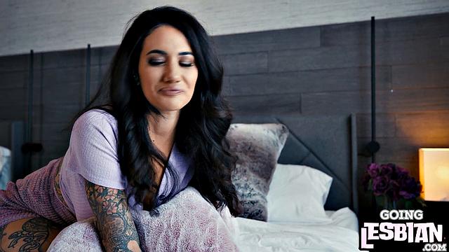 Oiled lesbo MILFs pleasuring each other