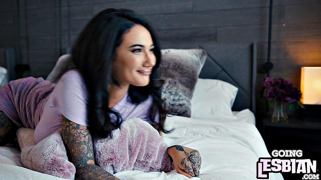 Oiled lesbo MILFs pleasuring each other