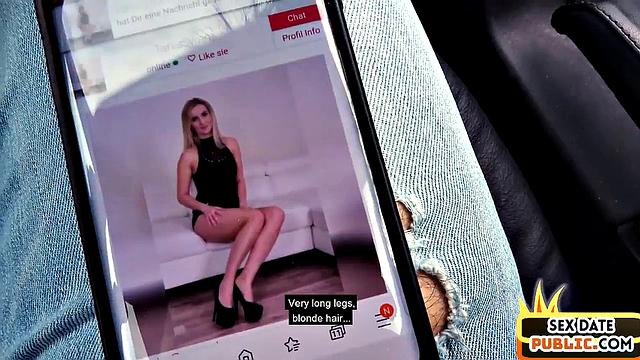 POV Blonde doggystyled outdoor