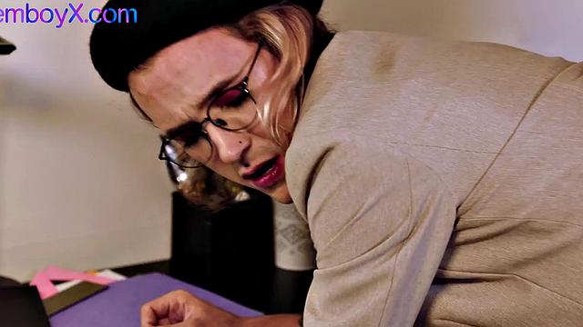 Lingerie femboi giving head