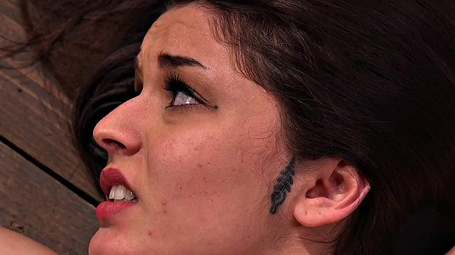 Submissive tattooed babe whipped after dildo blowjob