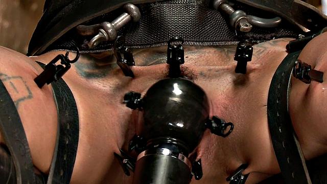 BDSM sub gets whipped and pussytoyed by master