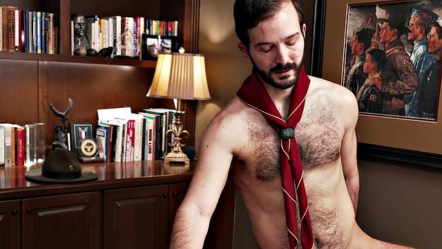 Main scout barebacks and rims twink in office after blowjob