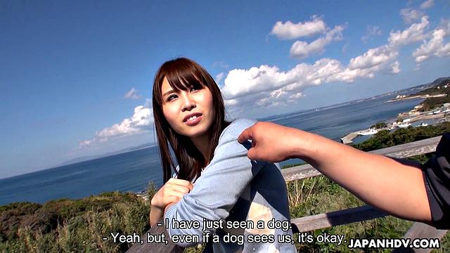 Amazing outdoor sex with Eri Makino who gets cum