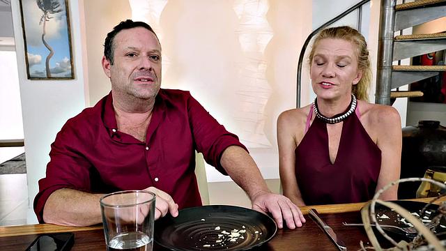 Tiffany Watson gets her tight pussy pounded in a wild Under the Table ride