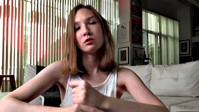 Handjob lover teasing passionate before big facial