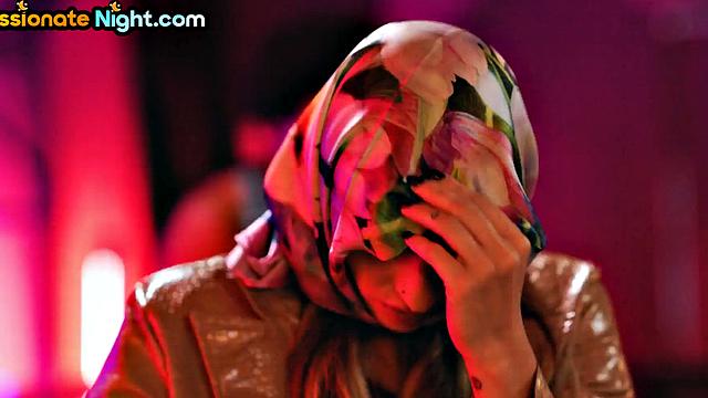 Busty MILF domme spanking pathetic loser in front of crowd