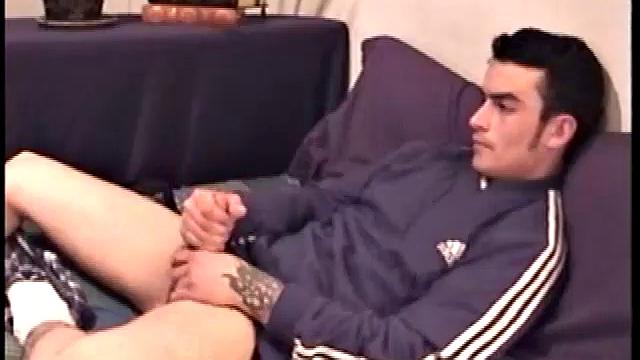 Even when he's fully dressed you can tell that Nicoya is heavily tattooed. Nicoya gets right to it, working up a pretty good bulge inside his boxers. By the time he takes off his cap and really grabs his dick, he's already leaking