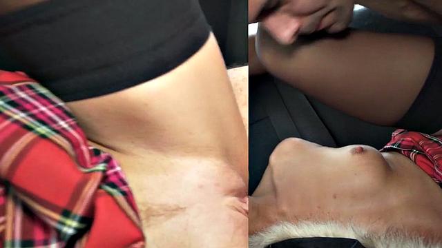 Euro cab babe with tight pussy pleases client in car