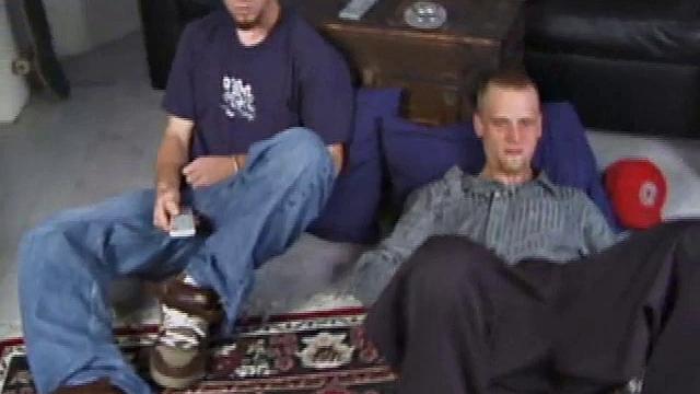 Brandon and Adam decide to watch porn instead of going out for skateboarding. Brandon sucks down Adam's hard cock in a matter of seconds, and Adam is quick to do the same.