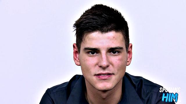 Skinny twink cockriding at casting