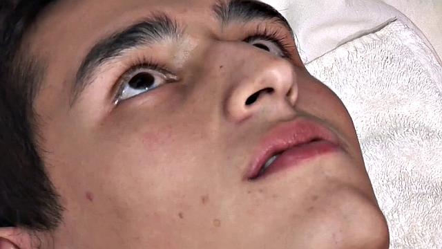 Skinny Latino fingered and rimmed by for mouth cumshot