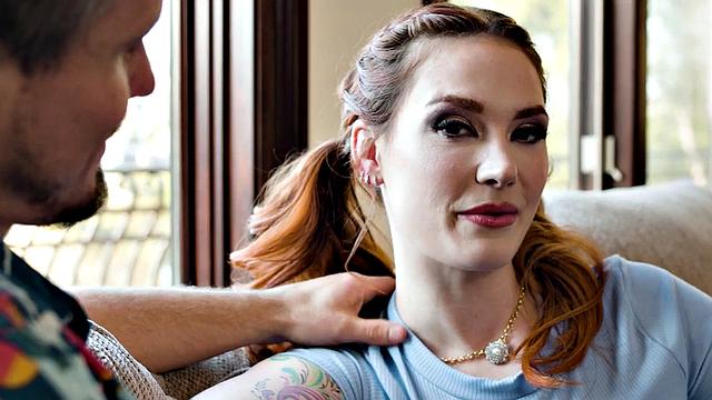 Desirable redhead makes love with her rimming partner