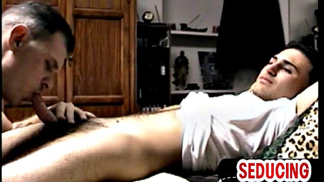 Hairy gets sucked while watching TV at home