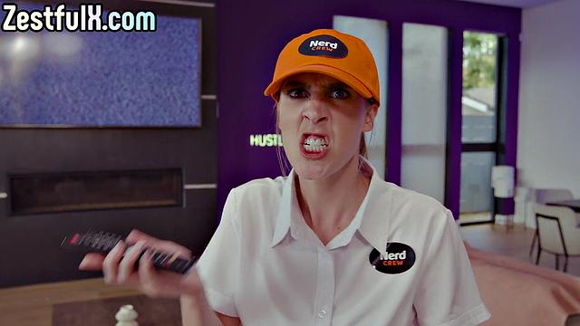 Kinky cock-craving lesbians sharing dick