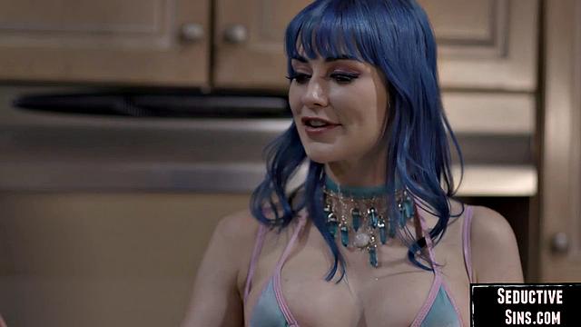 Stunning blonde doggy by her lover