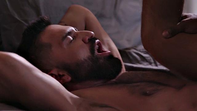 Watch this muscular ebony dude take his boyfriend's BBC bareback in the bedroom