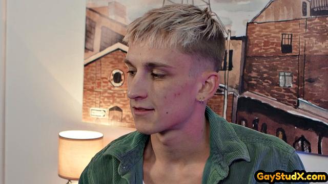 Inked skinny jock buttfucking horny partner