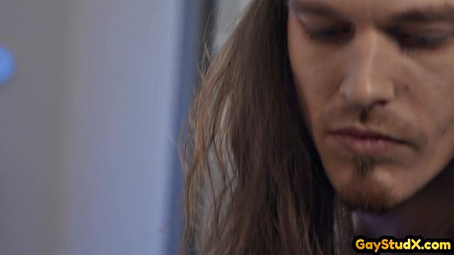 Inked skinny jock buttfucking horny partner