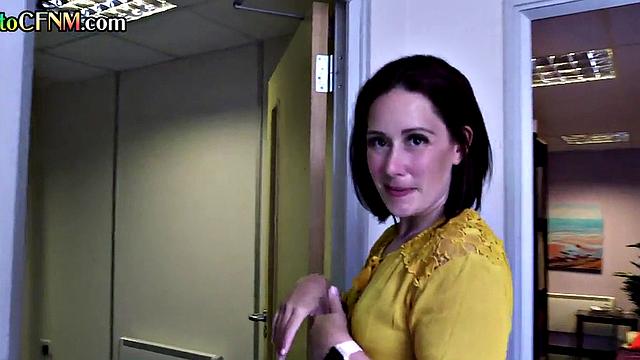 CFNM babes deepthroating and wanking guy at library