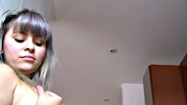 Sammy 18 Kitchen Masturbates tight pussy