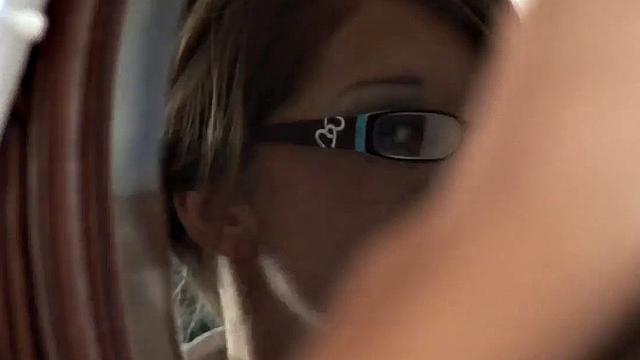 CFNM babe with glasses wanks till cumshot