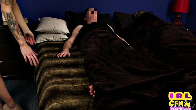 CFNM amateur British lady in dress sucks cock