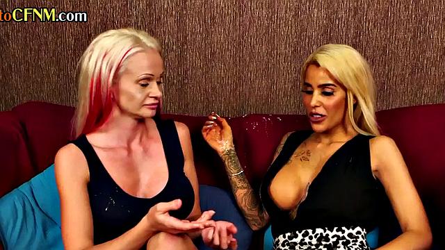 CFNM classy British MILFS jerk cocks till cum
