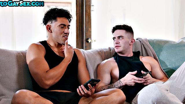 Analfingering stud barebacked by BF after assfingering