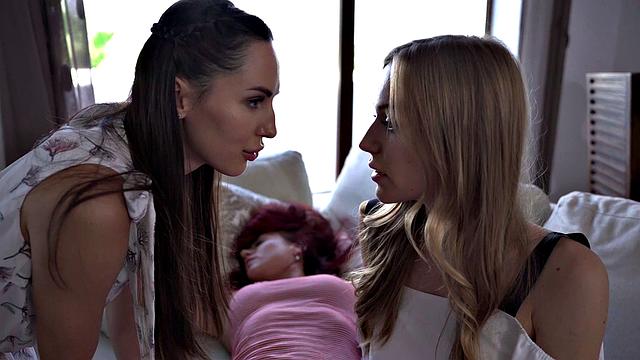 Naughty Abroad babes indulge in some steamy pussy licking and face sitting in their bedroom