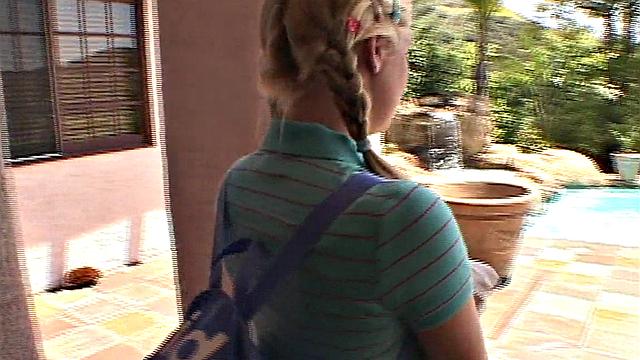 Horny solo teen summer toys her pussy