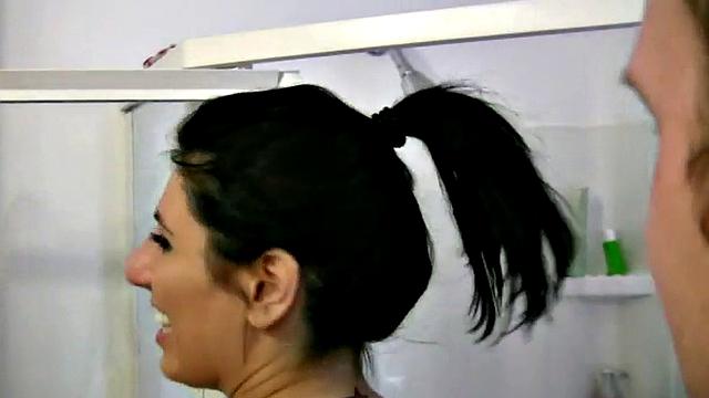 Pussy fingered teen gets wet in the shower