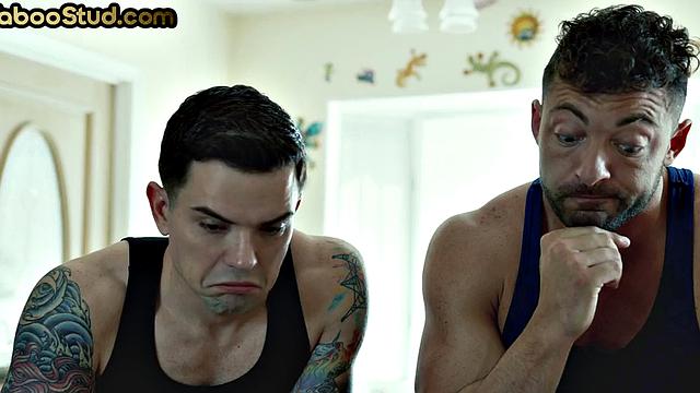 Taboo stud barebacks stepbrother and cums on his face