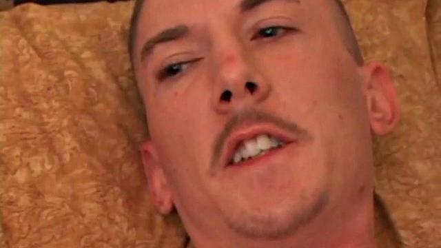 Richard Azina strokes his cock slow and hard on camera